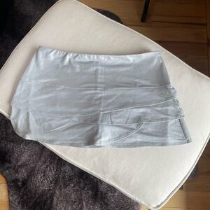 Lucky in Love Light Gray Layered Mini Skirt